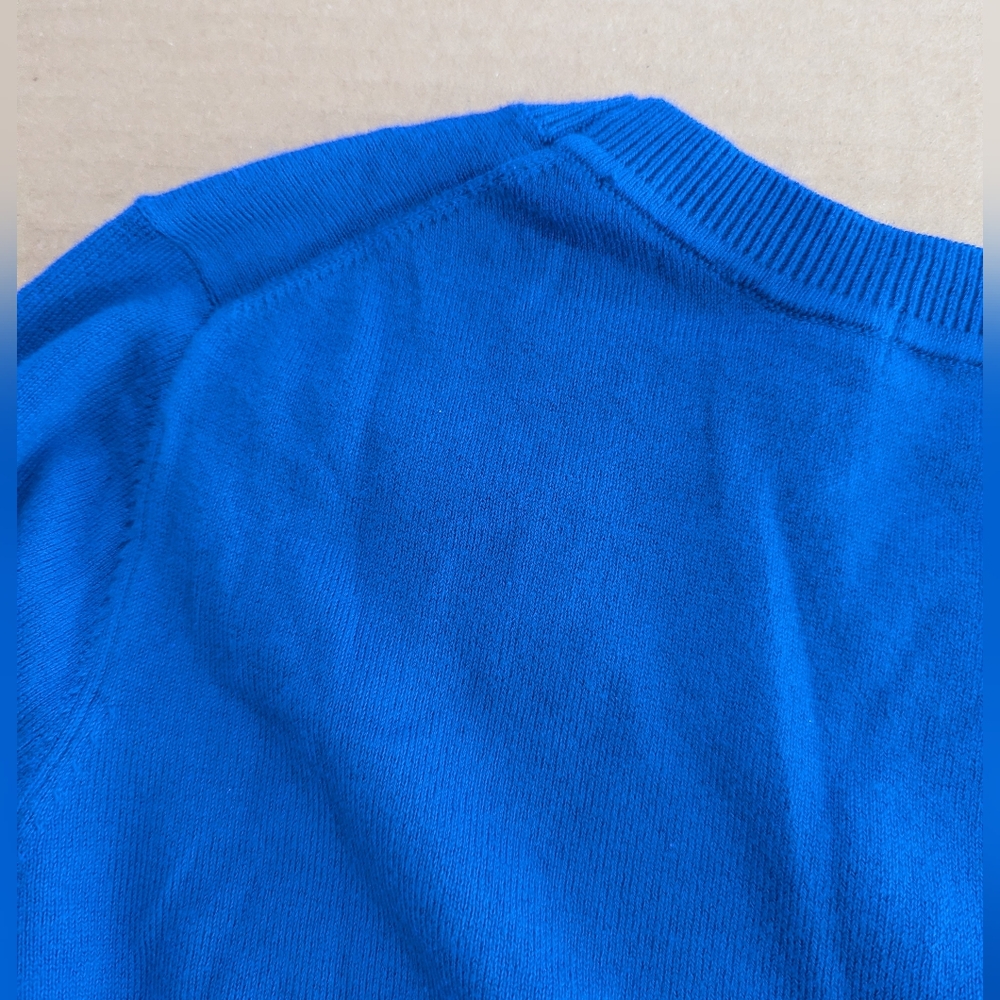 Boden Women's Royal Blue Crewneck Knit Sweater Button Sleeve Deco Sz M EUC - Picture 10 of 14